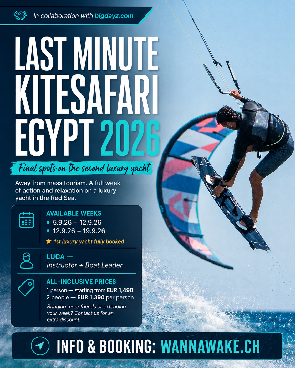 Last Minute Kitesafare Egypt 2026 by wannawake.ch